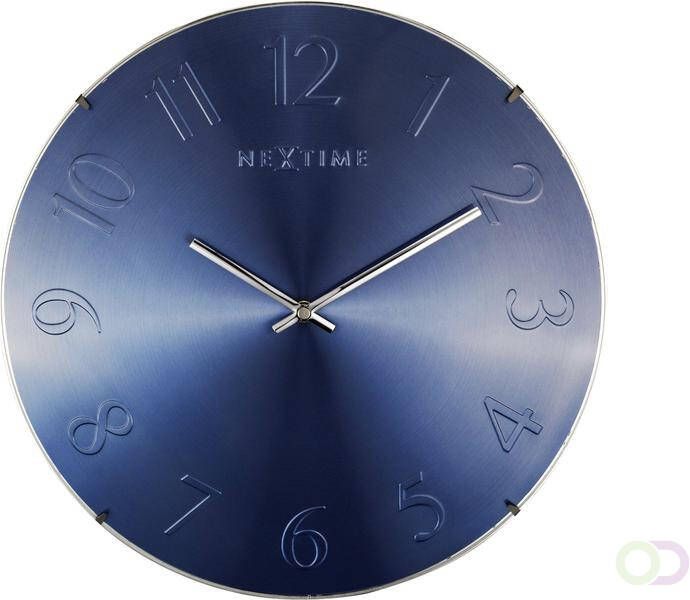 NeXtime Wandklok ÃË35 Dome glas blauw